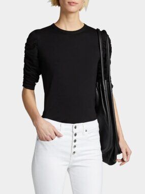 Veronica Beard Waldorf Tee Black NWOT Large